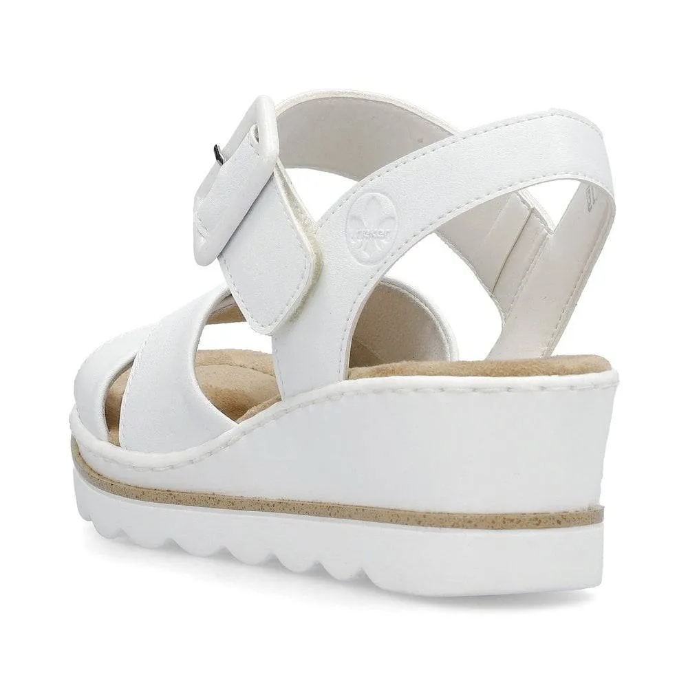Rieker 67463-80 Ladies White Touch Fastening Sandals