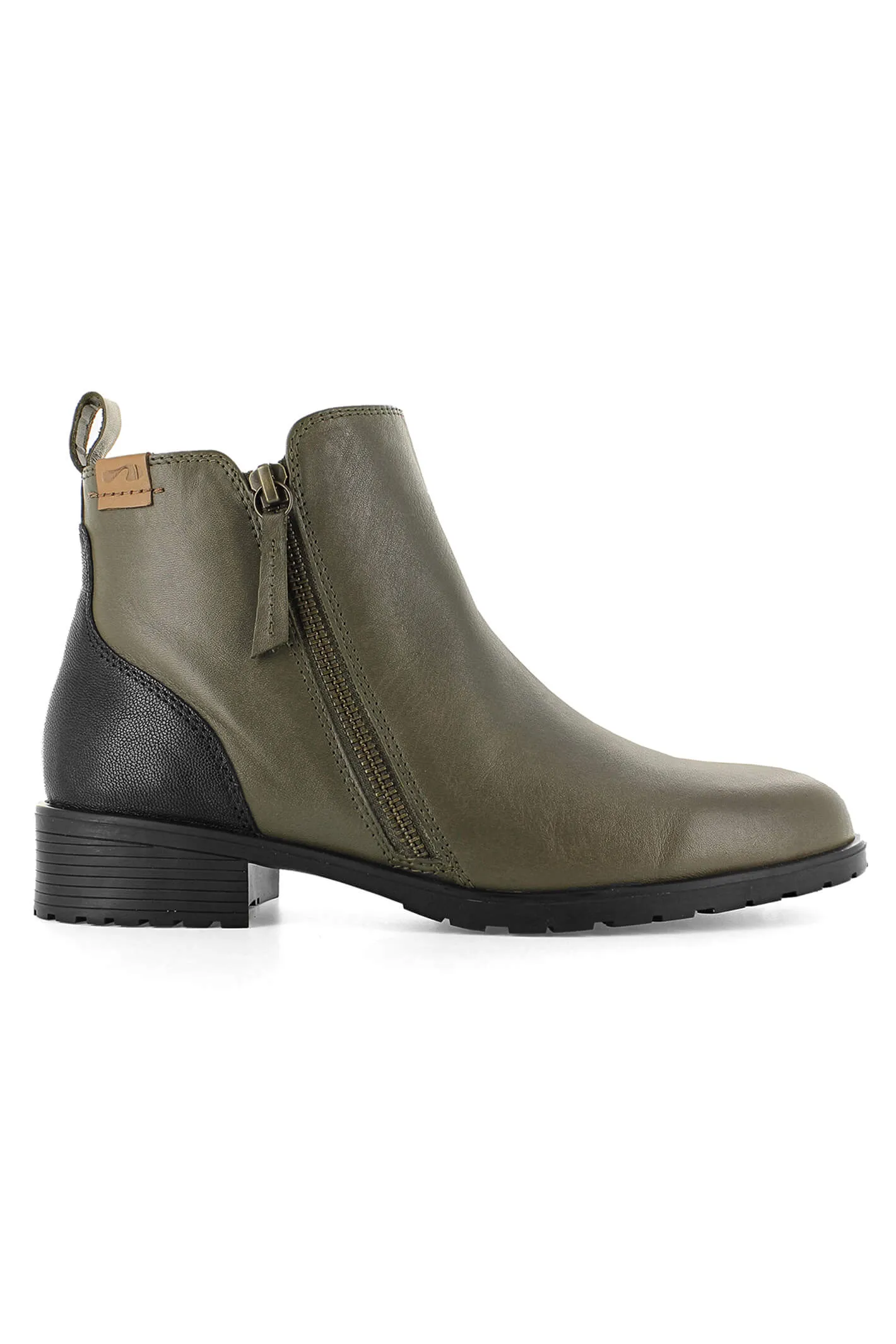 Strive Sandringham Boots Olive Zip Leather