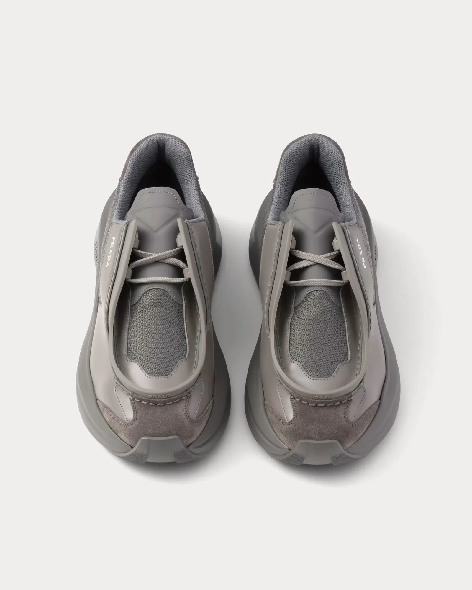 Systeme Brushed Leather with Bike Fabric & Suede Elements Marble Grey Low Top Sneakers