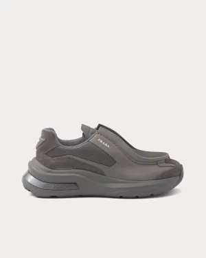 Systeme Brushed Leather with Bike Fabric & Suede Elements Marble Grey Low Top Sneakers