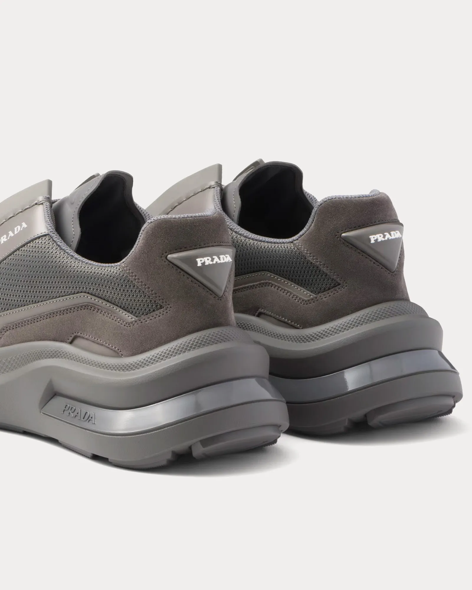 Systeme Brushed Leather with Bike Fabric & Suede Elements Marble Grey Low Top Sneakers