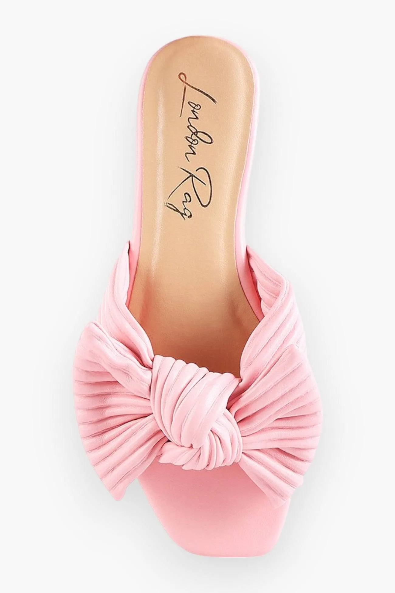 Textured Bow Slide Flats