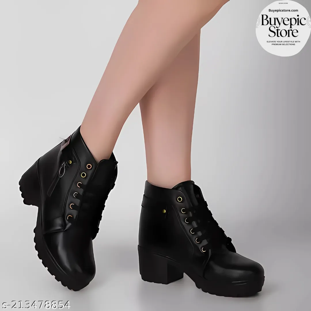 Trendy High Heel Ankle Boots with Zipper for Women