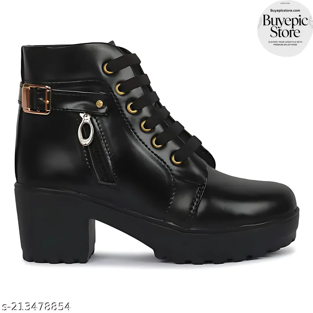 Trendy High Heel Ankle Boots with Zipper for Women