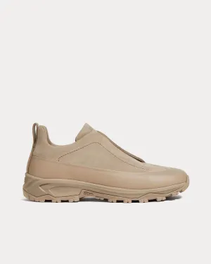Triple Stitch Monte Suede Light Taupe Slip On Sneakers