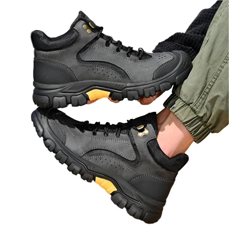 Warm Plush Fur Winter Men's Leather Boots – Casual Snow Boots