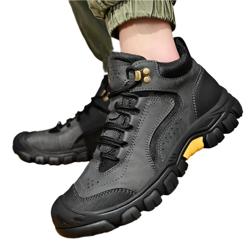 Warm Plush Fur Winter Men's Leather Boots – Casual Snow Boots