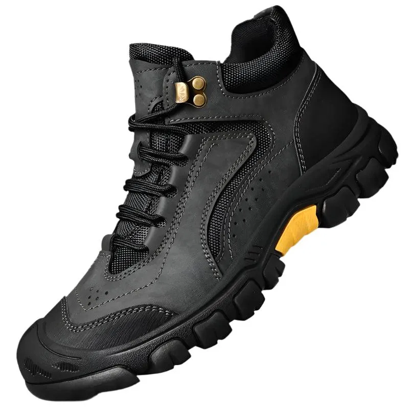 Warm Plush Fur Winter Men's Leather Boots – Casual Snow Boots