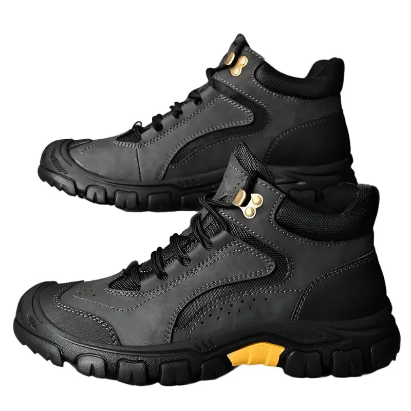 Warm Plush Fur Winter Men's Leather Boots – Casual Snow Boots
