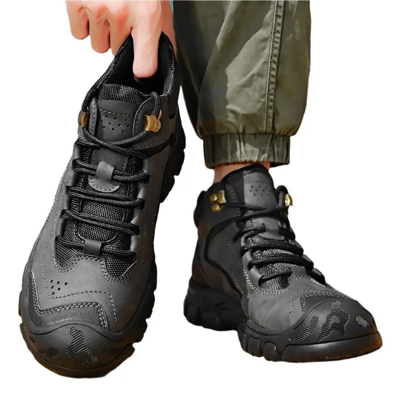 Warm Plush Fur Winter Men's Leather Boots – Casual Snow Boots
