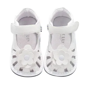White Flowered sandals
