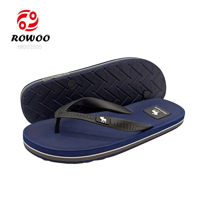 Wholesale Men Customized Flip Flops Rubber Thong Slipper Shoes Durable Slides Shoes