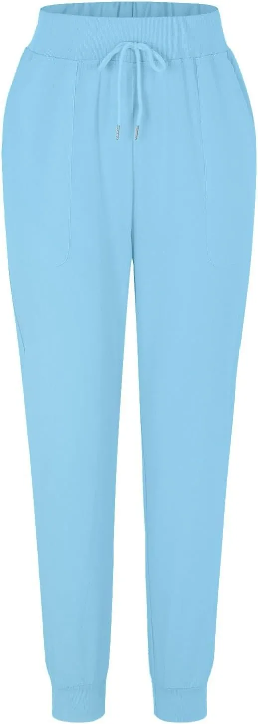 Women Tapered Pants Cotton Linen Drawstring Back Elastic Waist Trousers Casual Summer Plus Size Joggers with Pockets