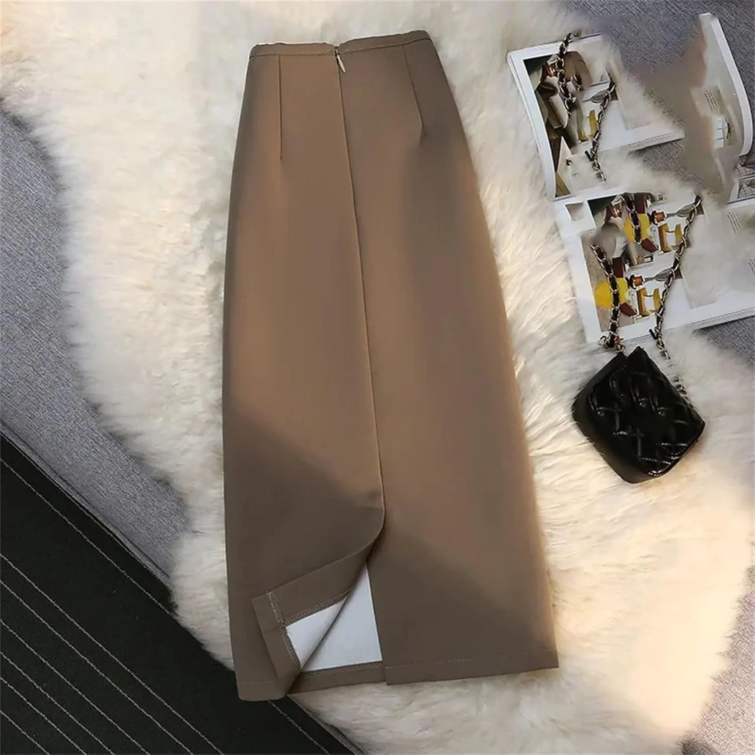 Women's Business Casual Elegant Pencil Skirt, Women's high Waist Draped Suit Long Skirt