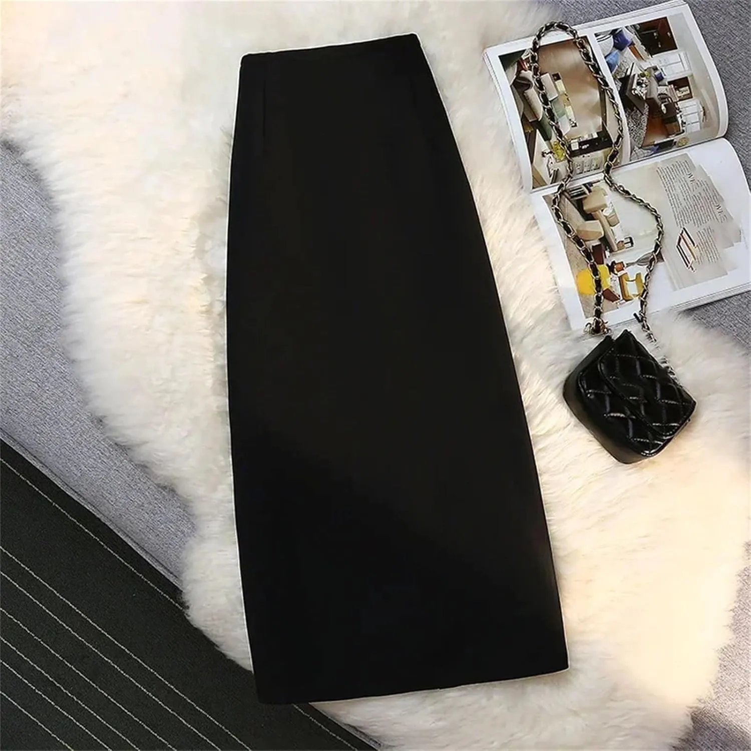 Women's Business Casual Elegant Pencil Skirt, Women's high Waist Draped Suit Long Skirt