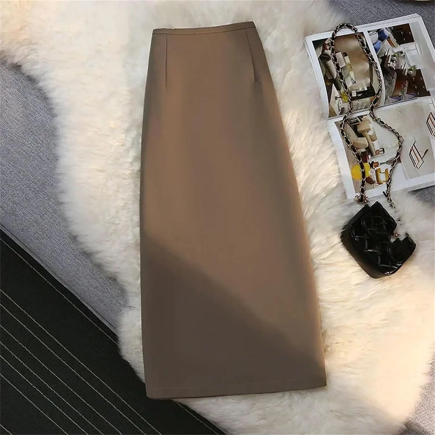 Women's Business Casual Elegant Pencil Skirt, Women's high Waist Draped Suit Long Skirt