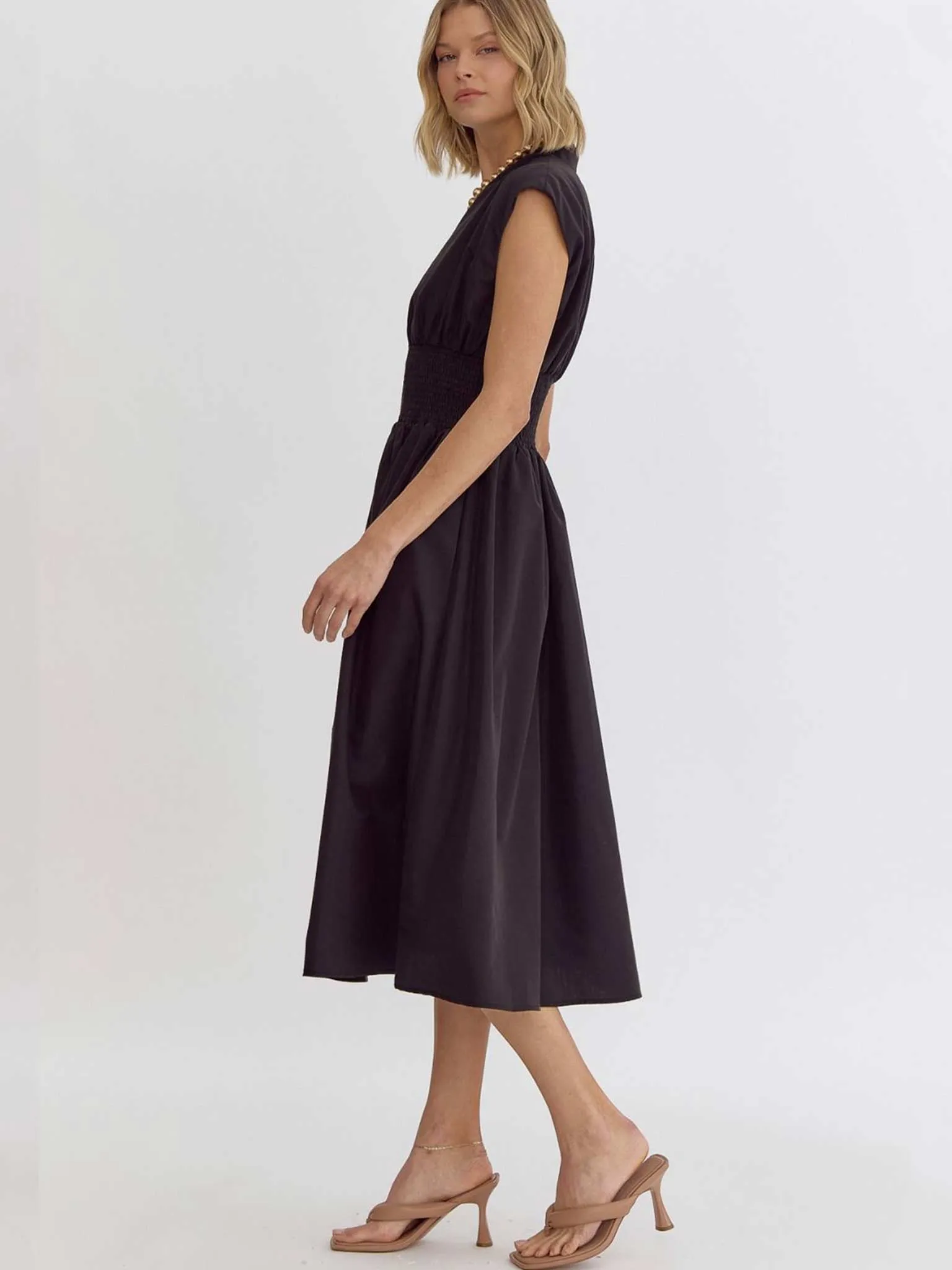 Zip Front Midi Dress